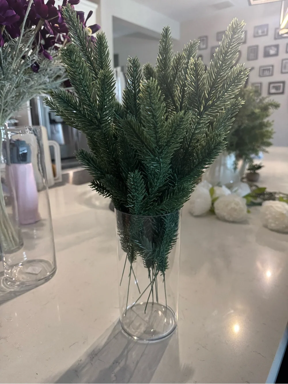 Artificial Pine Stem Bouquet - Green